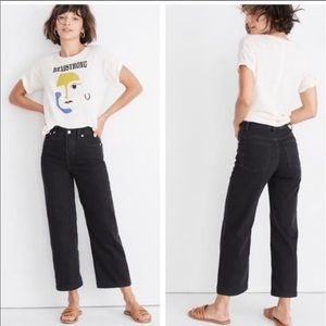 Madewell Slim Wide Leg Crop Jeans in Lunar Wash